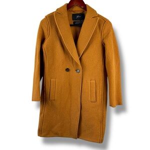 J. Crew Women's Size 00 Petite Longline Italian Wool Trench Coat Caramel Brown